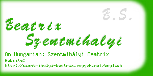 beatrix szentmihalyi business card